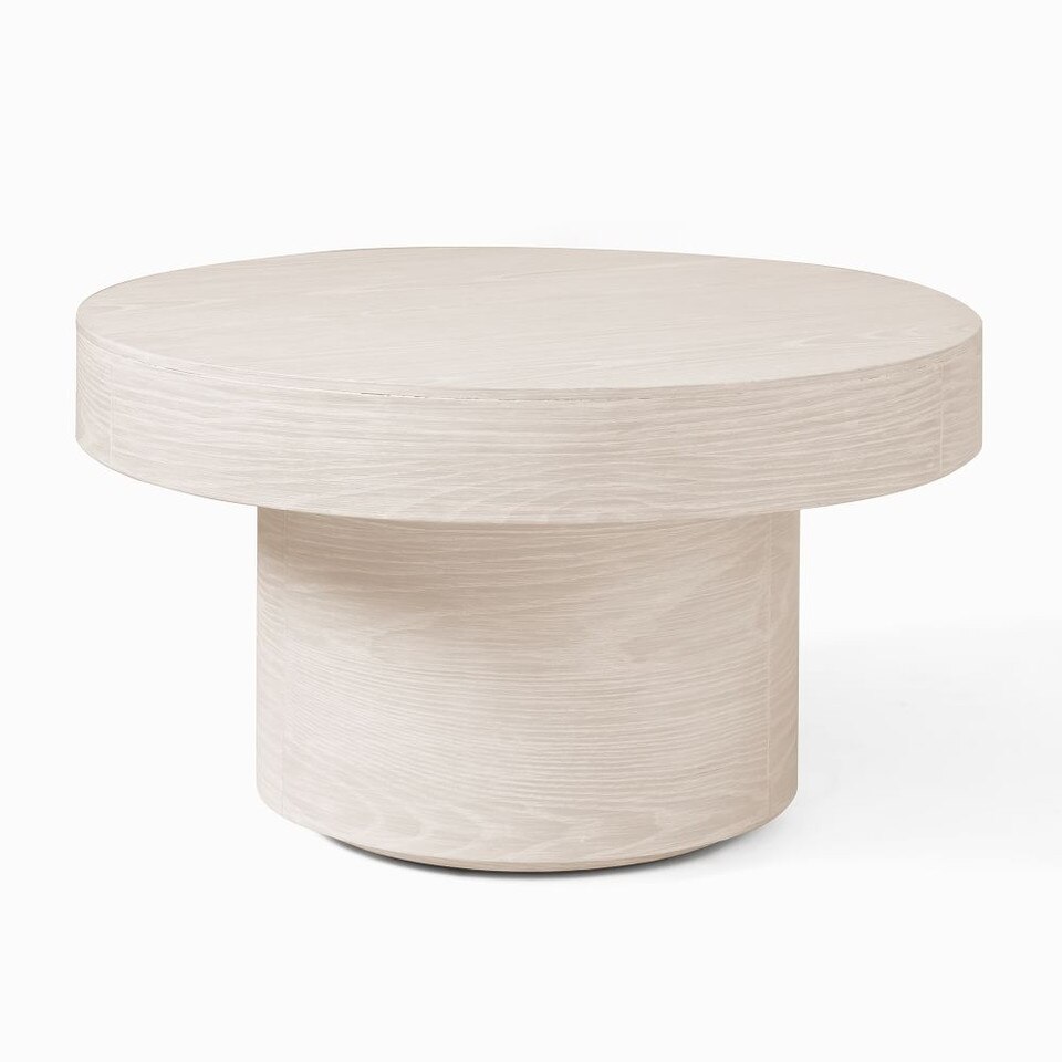 Volume Round Pedestal Coffee Table (76 cm) Wood West Elm UK